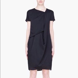 Carven Black Asymmetrical Drape Dress Size 4
